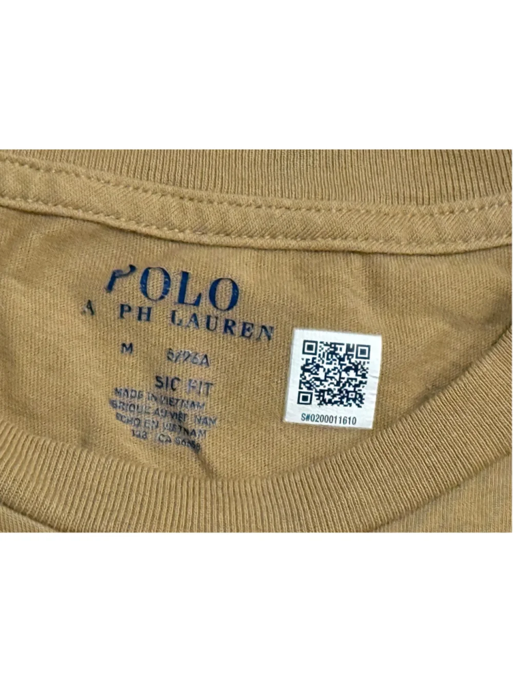 Polo Ralph Lauren Mens Tan/Brown Pocket T Shirt Cream Pony Logo Short Sleeve Med